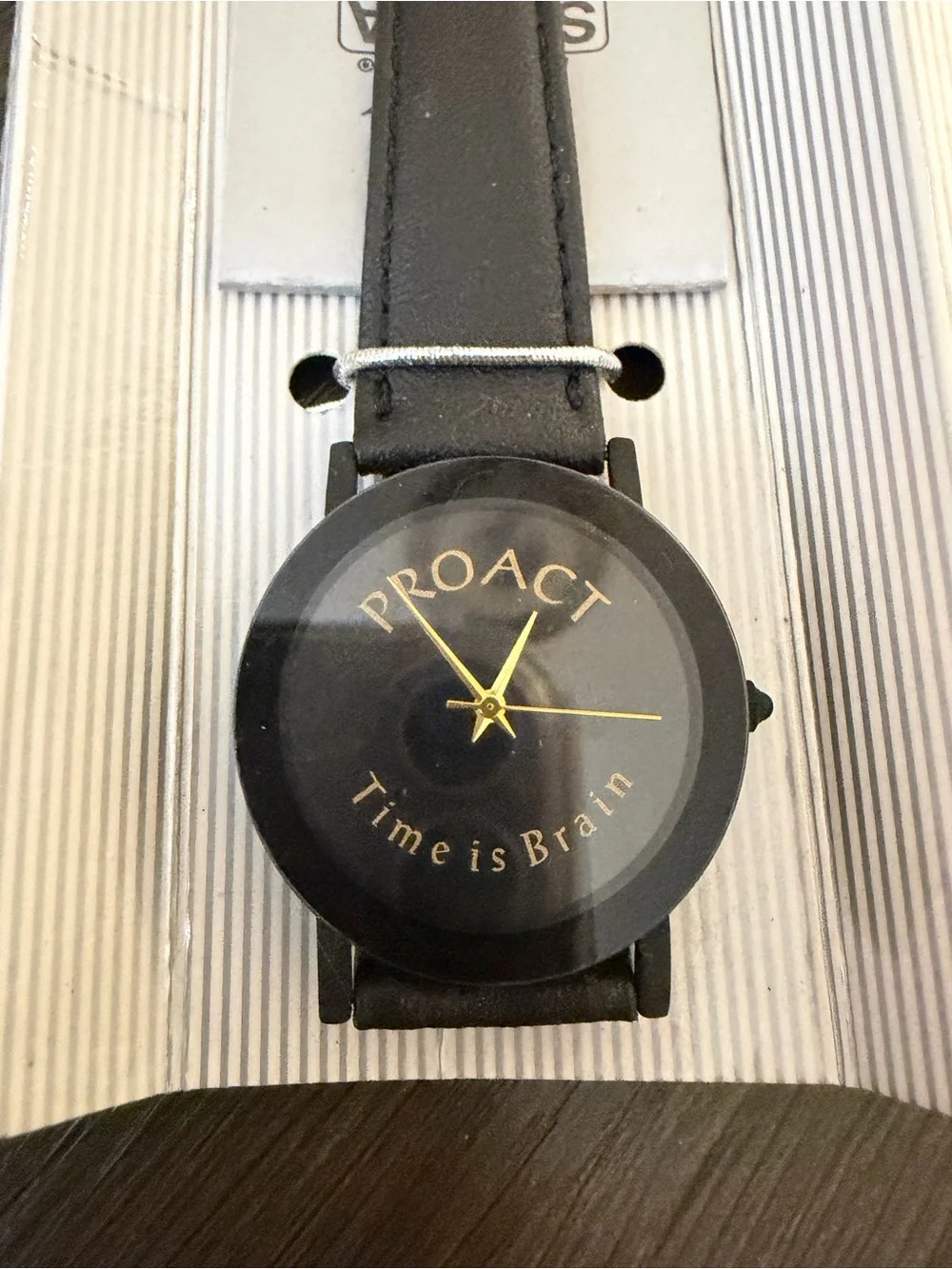 Black and Gold Men's Watch - Classic Leather Strap